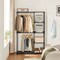 Freestanding Closet Organizer with Shelves 44 Inch Portable Wardrobe Rack with Hanging Rods and Fabric Shelves for Bedroom Clothes Storage Use
